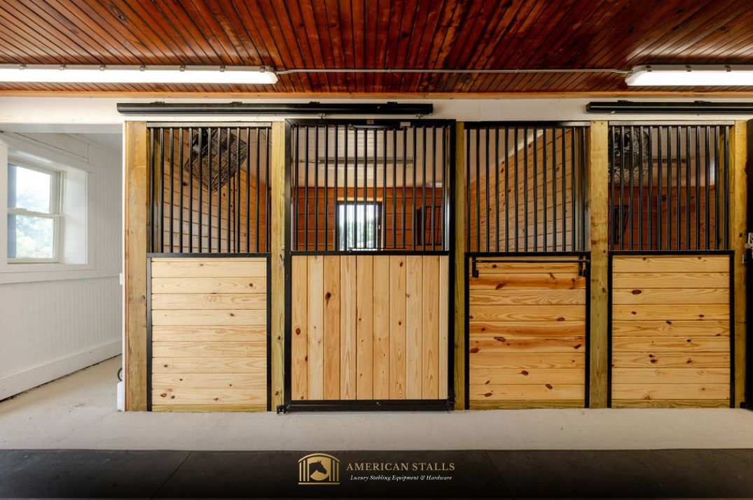 Sliding Horse Stall Door, Grill Top and Vertical Lumber In-Fill Bottom.