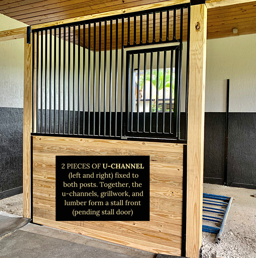 Stall Channel U-Channel for Horse Stalls 14GA 1.8” x 8’ | American Stalls